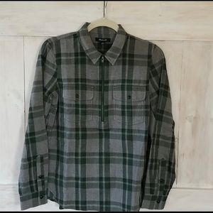 Madewell flannel 3/4 zip